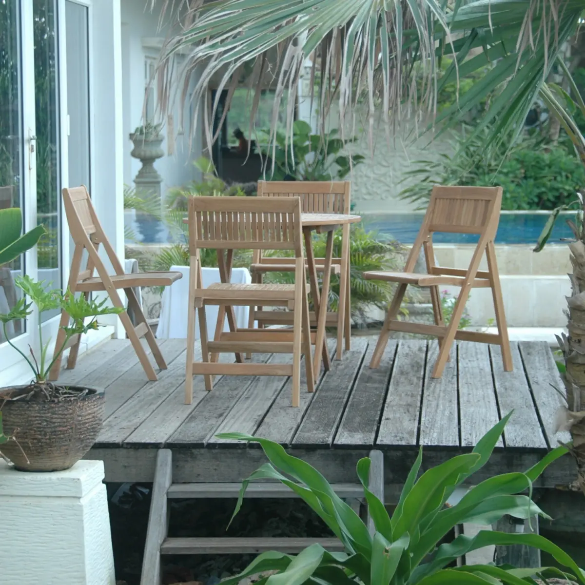Anderson Teak - Windsor 5-pieces Round Bistro Set - Image 4