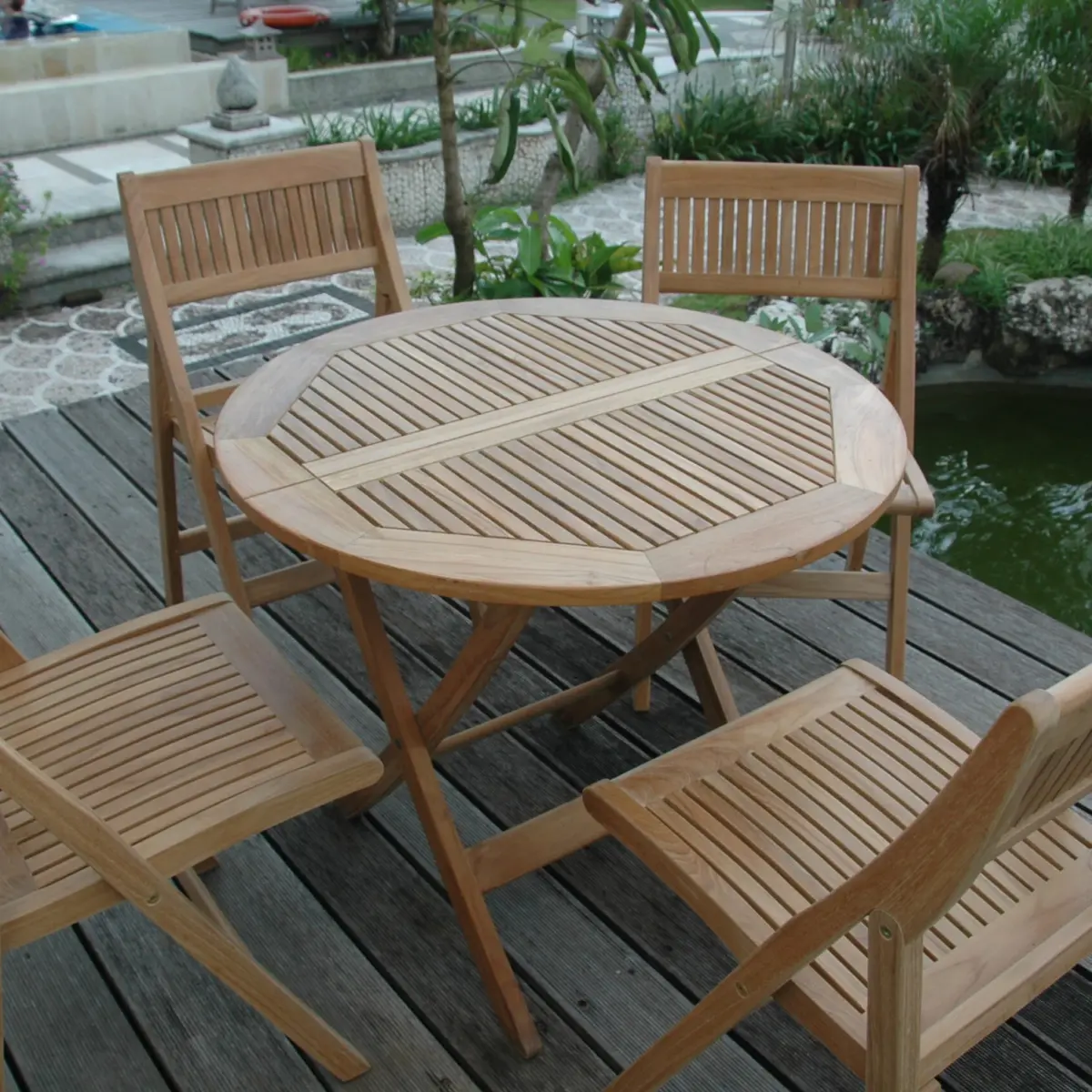 Anderson Teak - Windsor 5-pieces Round Bistro Set - Image 1