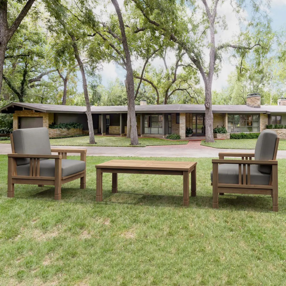 Anderson Teak - SouthBay Deep Seating 3-Pieces Conversation Set B - Image 3