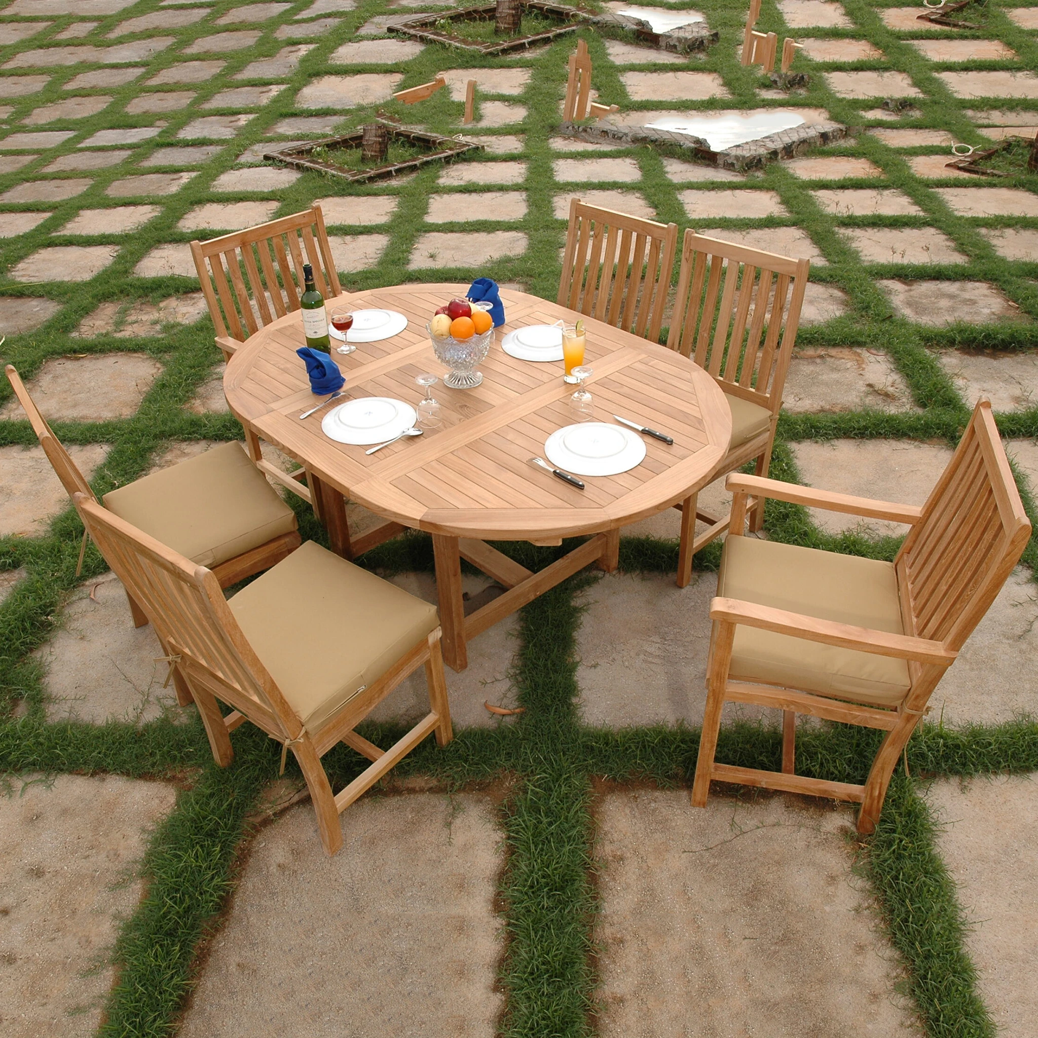 SET-26.1 Anderson Teak - Bahama Wilshire 7-Pieces Extension Dining Set - Image 4