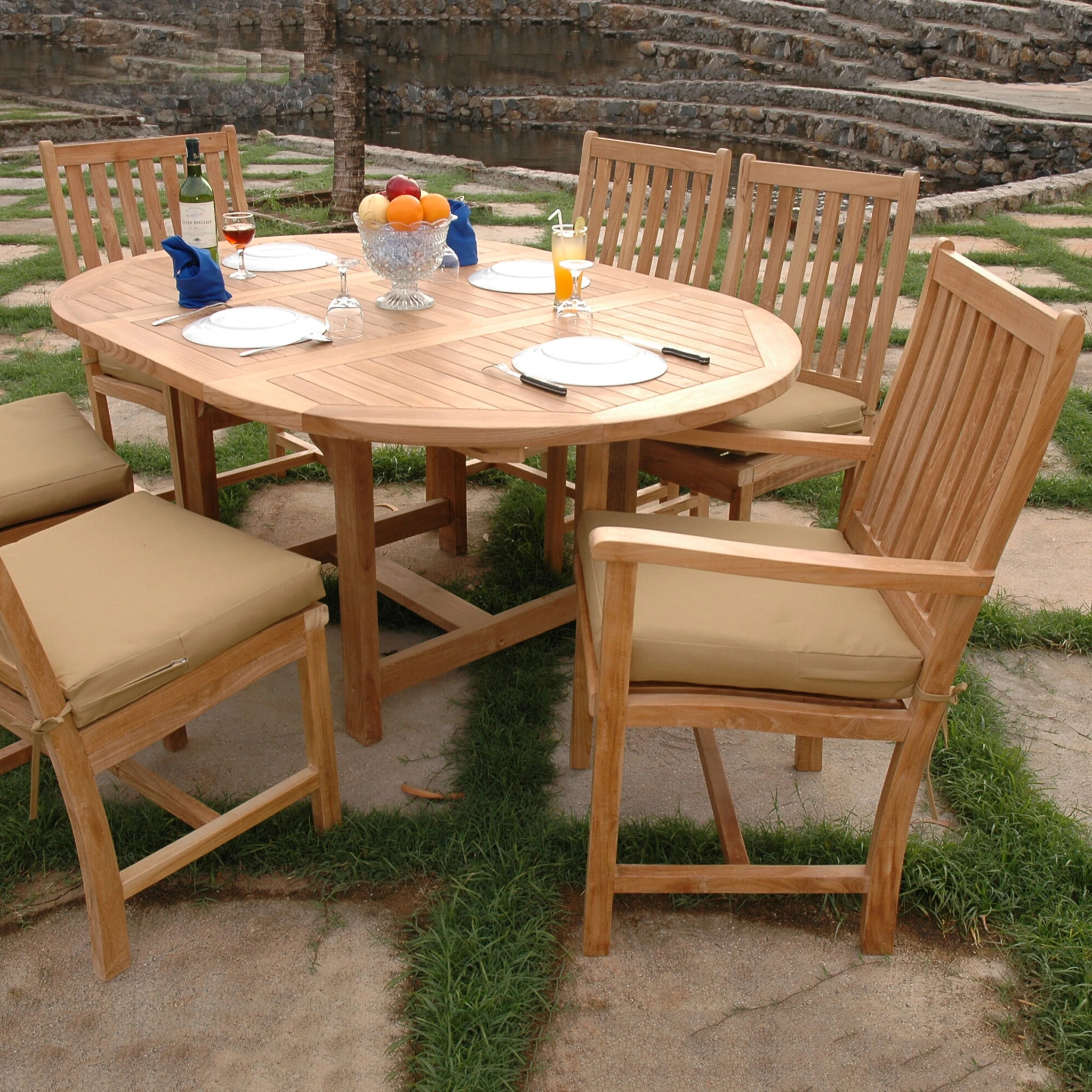SET-26.2 Anderson Teak - Bahama Wilshire 7-Pieces Extension Dining Set - Image 3