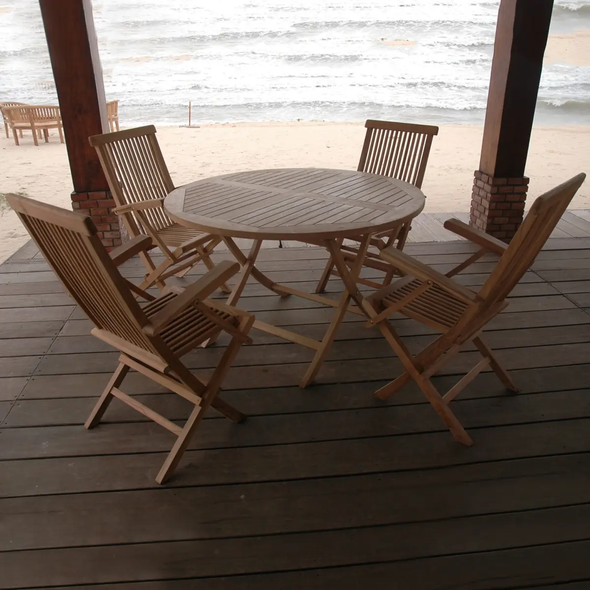 Bahama Classic Folding Armchair 5-Pieces Dining Set - Image 5