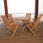 Bahama Classic Folding Armchair 5-Pieces Dining Set - Image 6