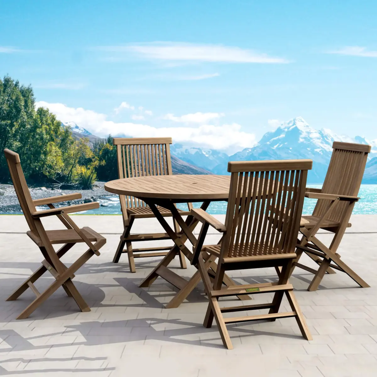 Bahama Classic Folding Armchair 5-Pieces Dining Set - Image 1