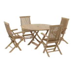 Bahama Classic Folding Armchair 5-Pieces Dining Set - Image 2