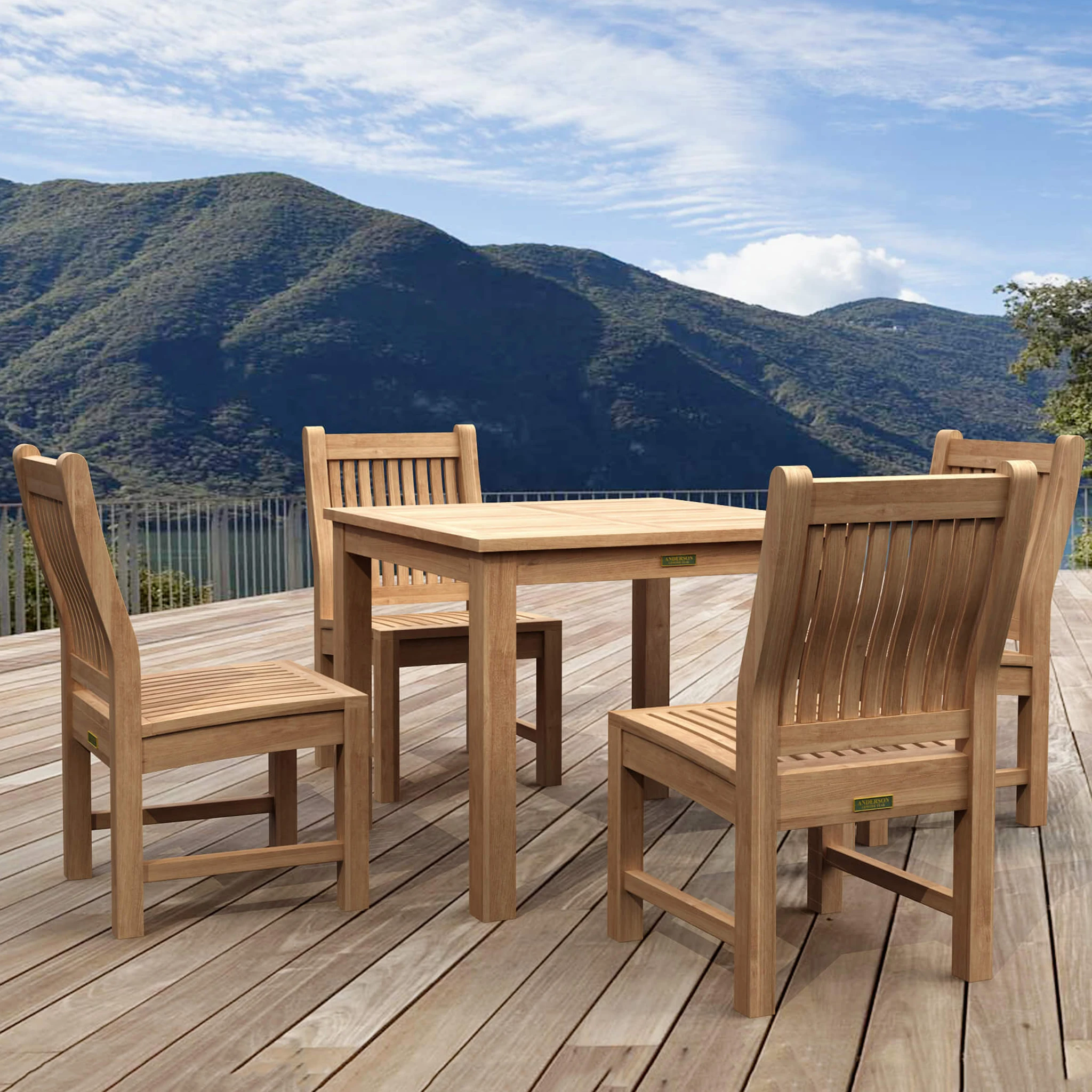 SET-38_panoramic.1 Anderson Teak - SET-38 5-pc Bistro Table Set - Image 1