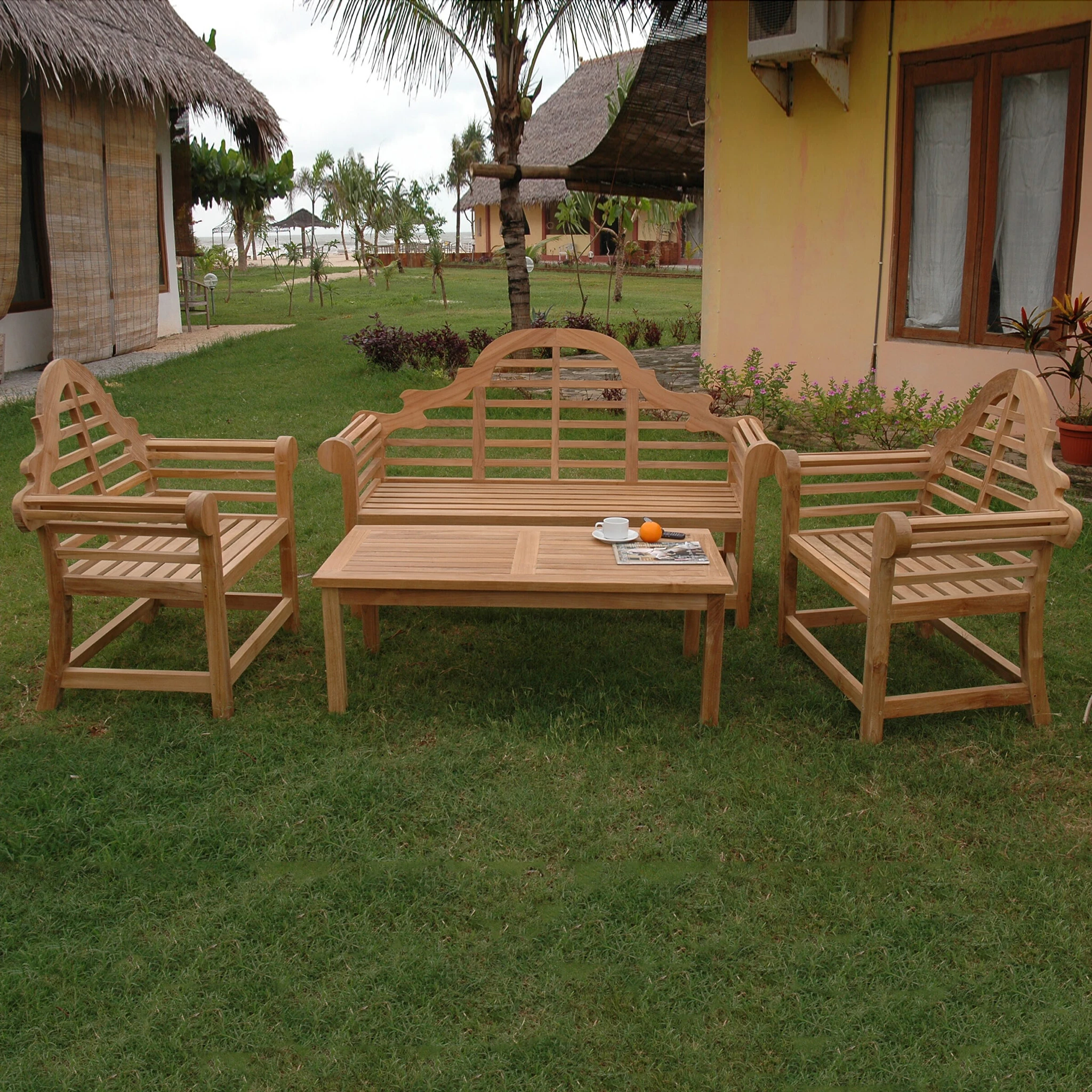 SET-45.1 Anderson Teak - Marlborough 3-Seater 4-Pieces Conversation Set - Image 1
