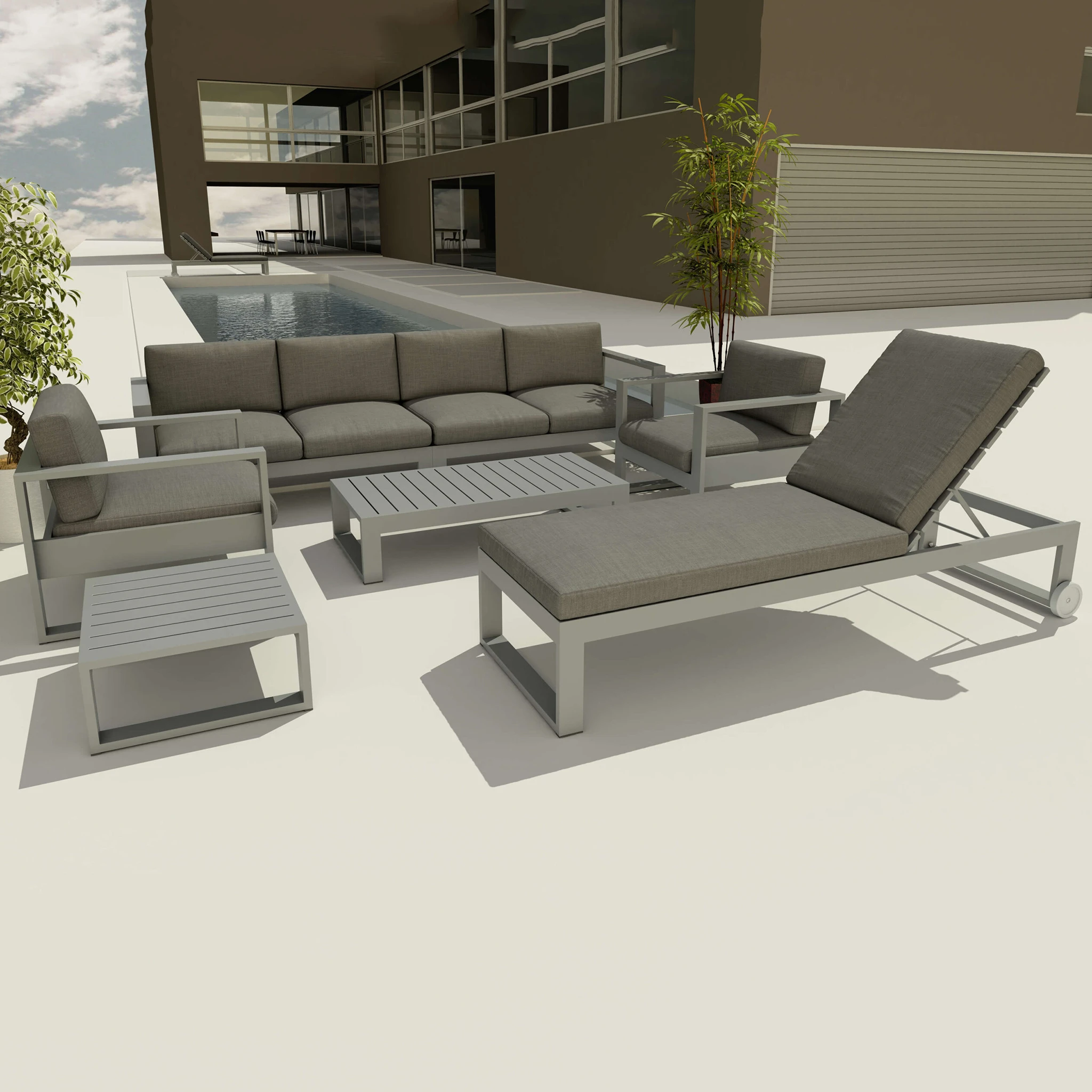 SET-5004.01 Anderson Teak - Lucca sun lounger 7-pieces set - Image 1
