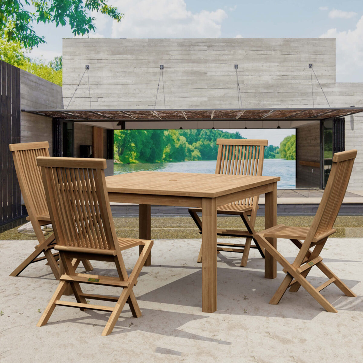 Anderson Teak - Windsor Classic 5-Pieces Folding Dining Chair - Image 1