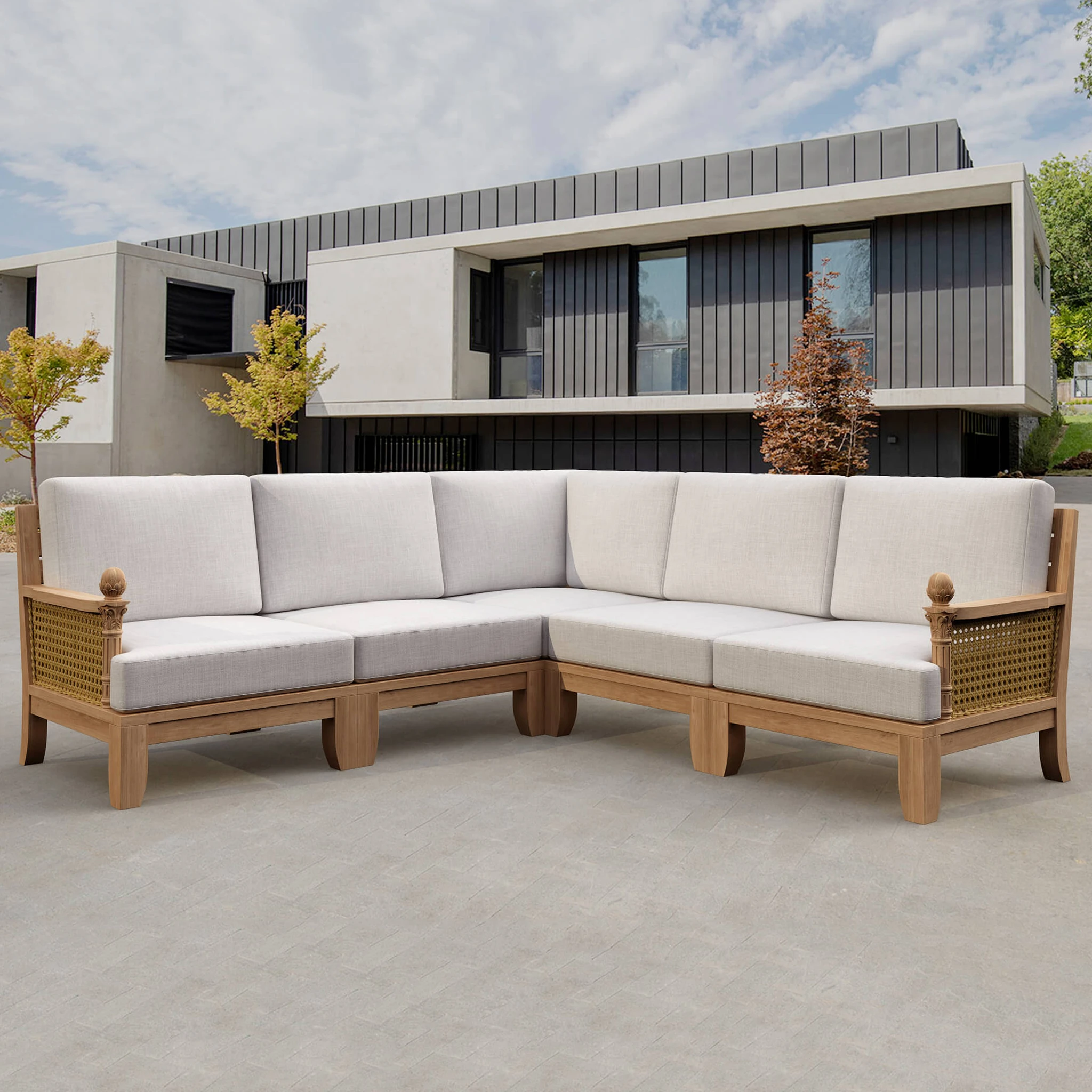 SET-66.panoramic Anderson Teak - Luxe 5-Pieces Modular Set - Image 1