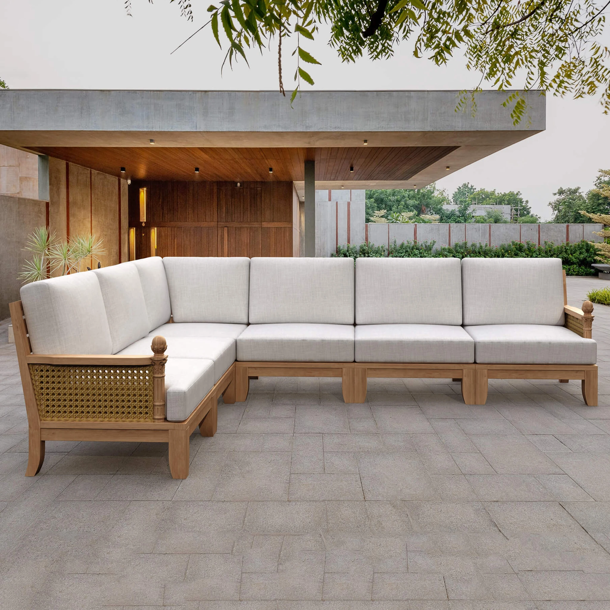 SET-67.panoramic Anderson Teak - Luxe 6-Pieces Modular Set A - Image 1