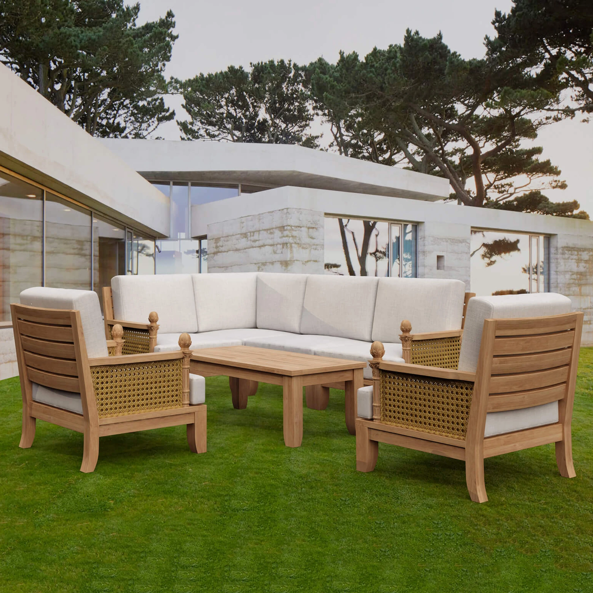 SET-73.panoramic Anderson Teak - Luxe 7-Pieces Modular Set - Image 1