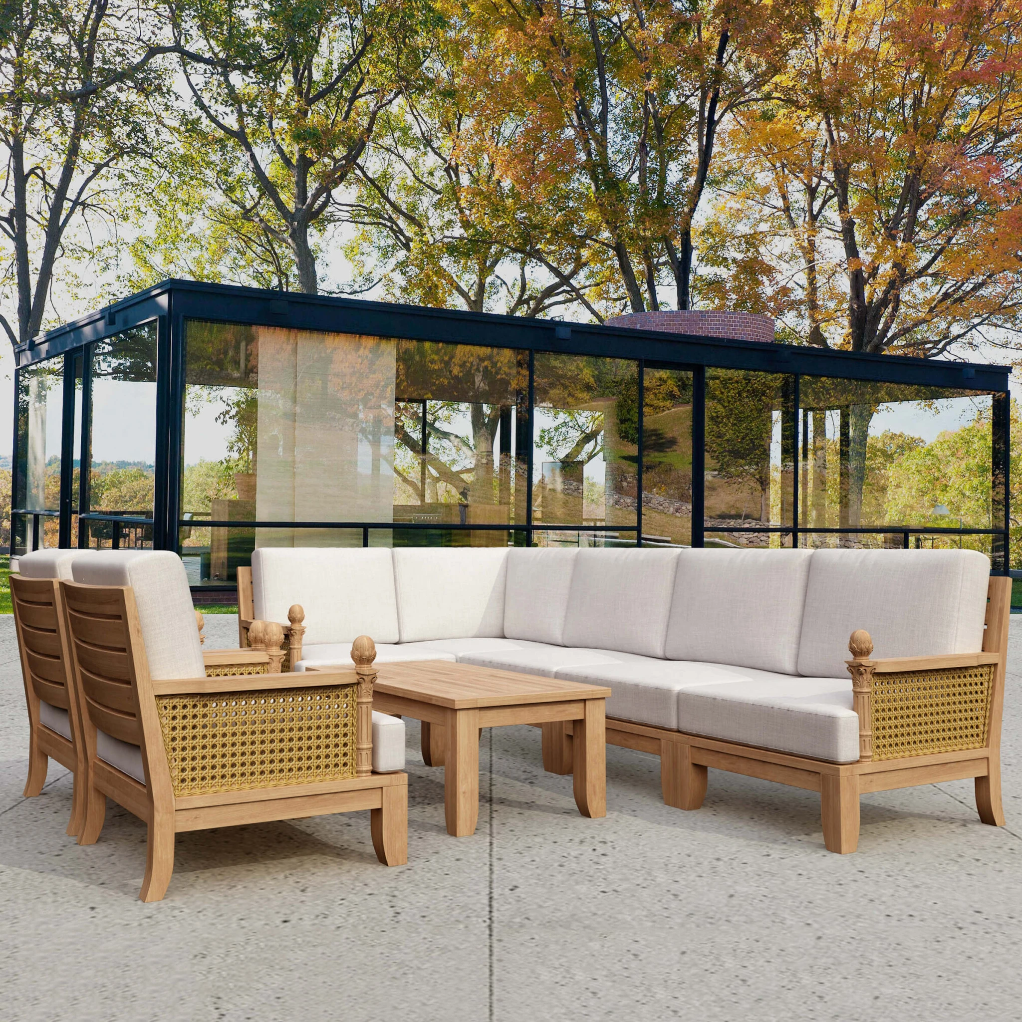 SET-74.panoramic Anderson Teak - Luxe 8-Pieces Modular Set - Image 1