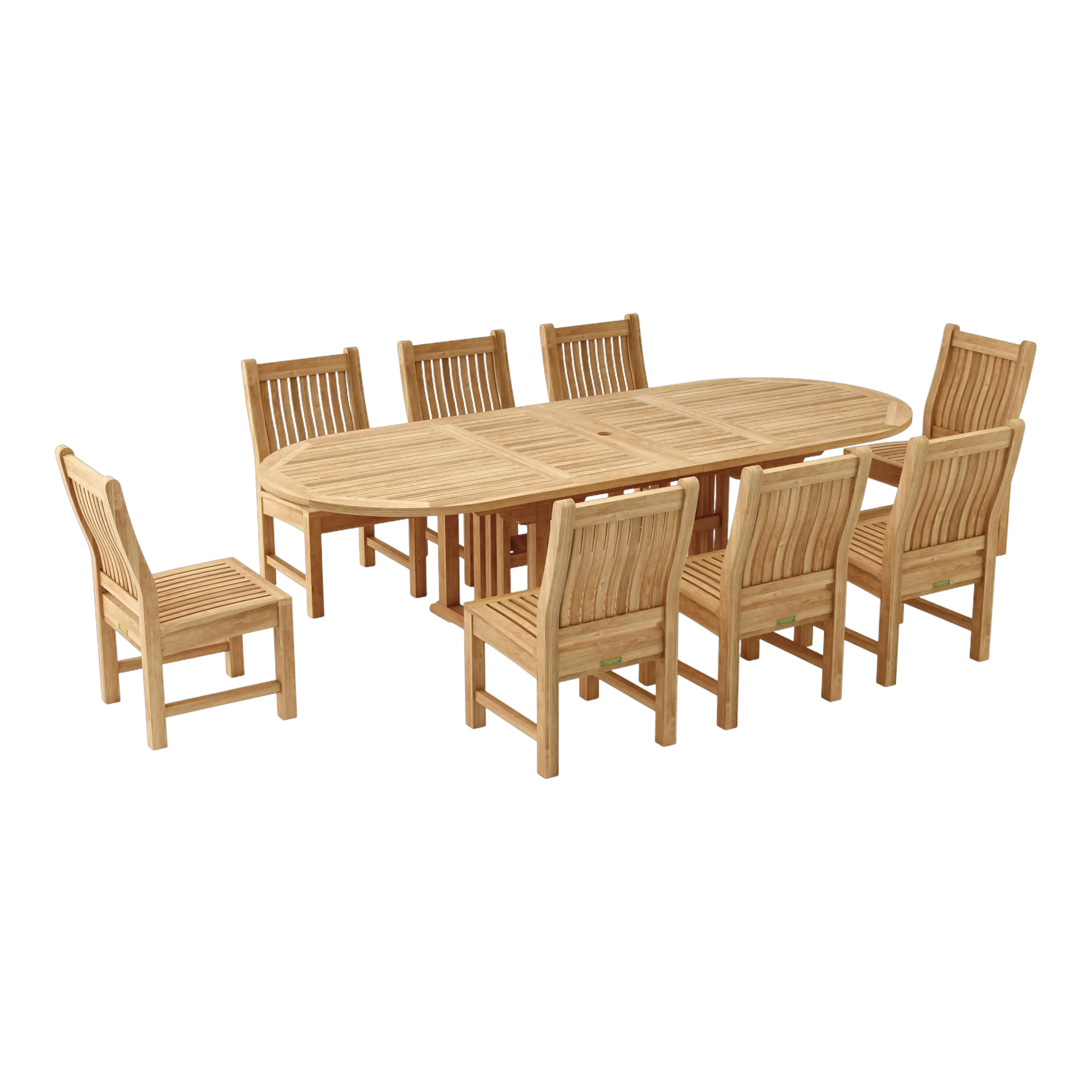 SET-76.002BW Anderson Teak - Sahara Dining Side Chair 9-Pieces Oval Dining Set - Image 2