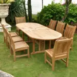 Anderson Teak - Sahara Dining Side Chair 9-Pieces Oval Dining Set - Image 4