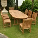 Anderson Teak - Sahara Dining Side Chair 9-Pieces Oval Dining Set - Image 3