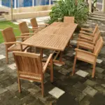 Anderson Teak - Bahama Stackable Sahara 9-Pieces Rectangular Dining Set A