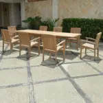 Anderson Teak - Bahama Stackable Sahara 9-Pieces Rectangular Dining Set A - Image 2