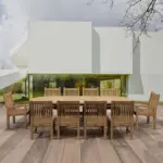 Anderson Teak - Sahara Dining Side Chair 11-Pieces Oval Dining Set