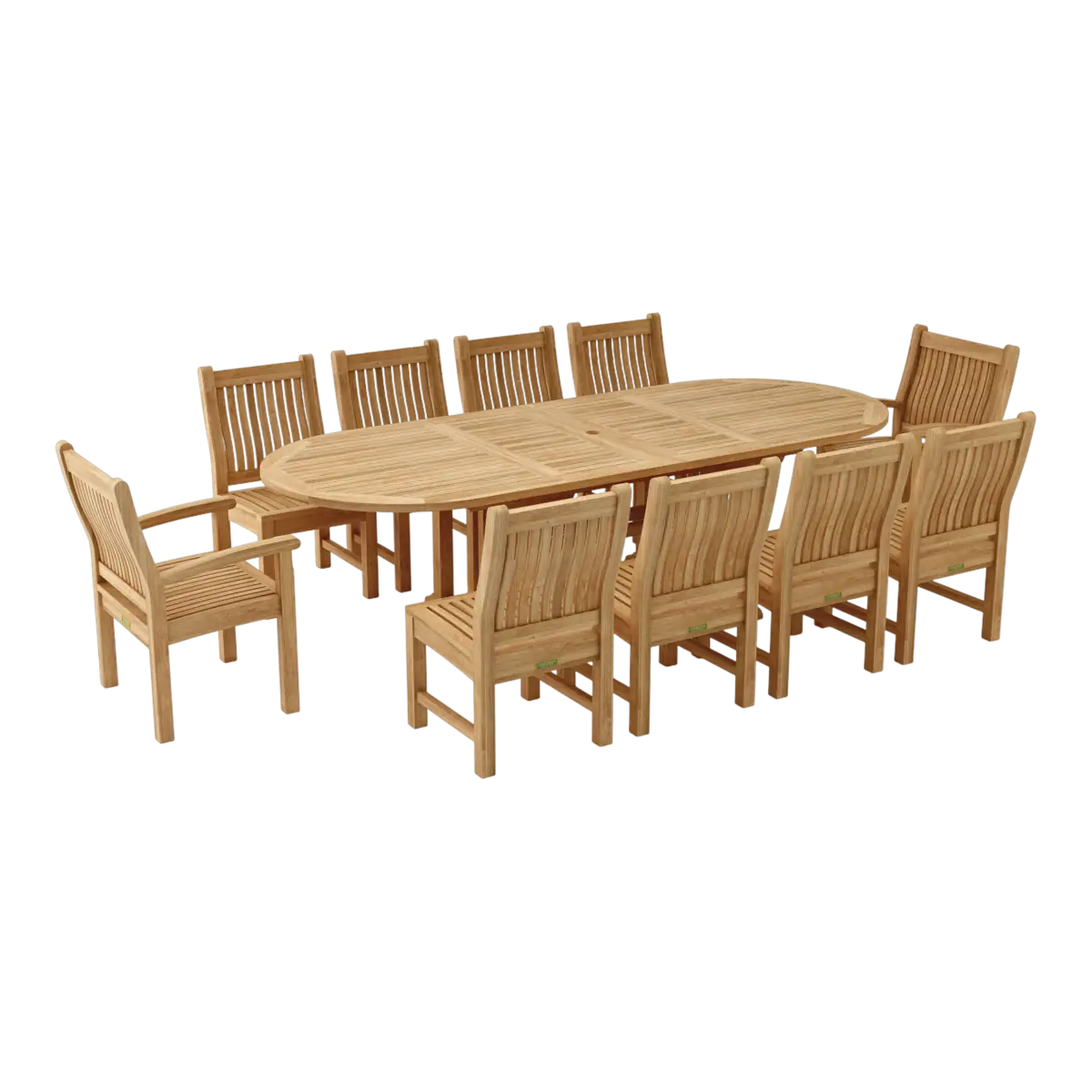 Anderson Teak - Sahara Dining Side Chair 11-Pieces Oval Dining Set - Image 2