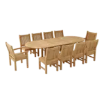 Anderson Teak - Sahara Dining Side Chair 11-Pieces Oval Dining Set - Image 2
