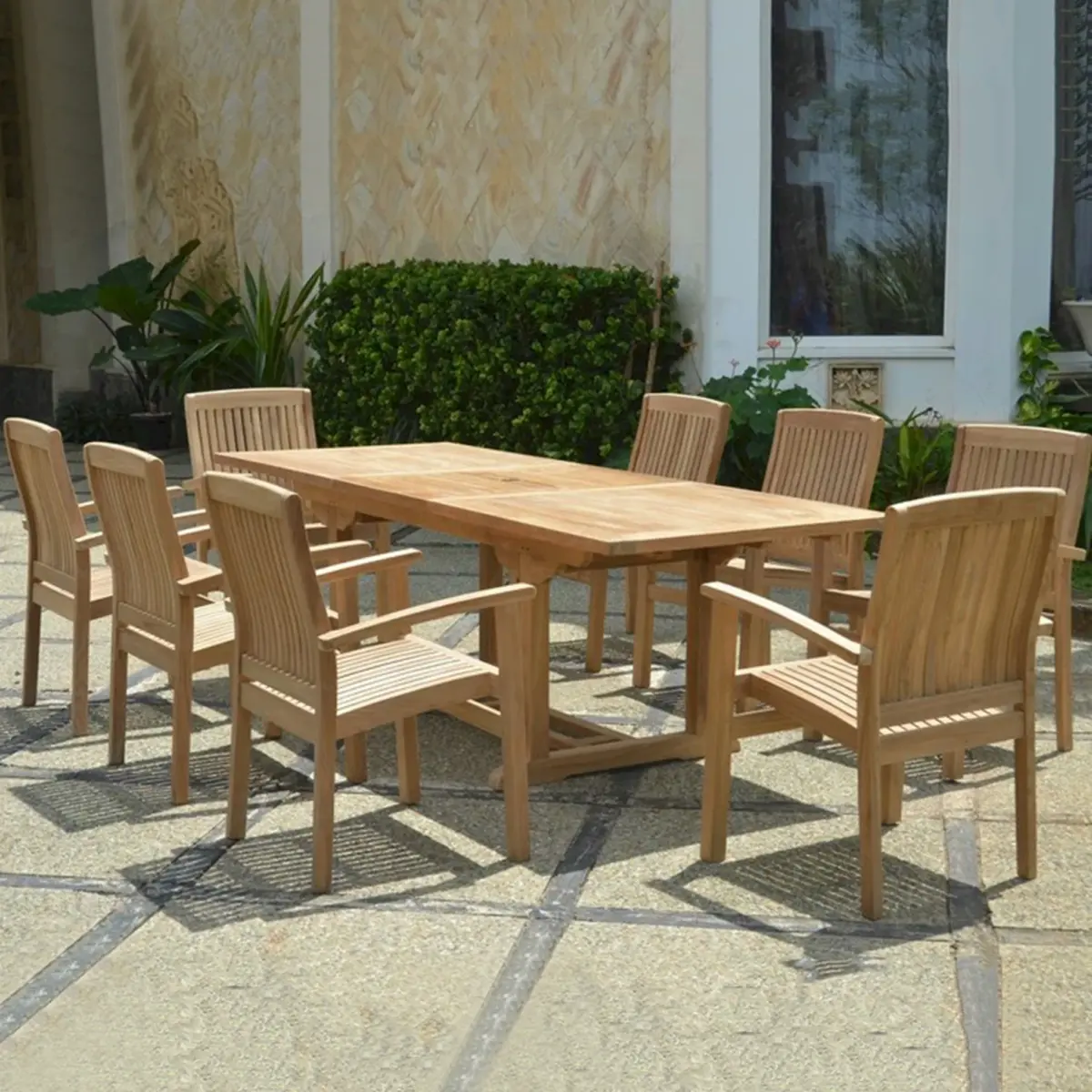 Anderson Teak - Bahama Stackable Sahara 9-Pieces Rectangular Dining Set B - Image 3