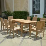 Anderson Teak - Bahama Stackable Sahara 9-Pieces Rectangular Dining Set B - Image 3
