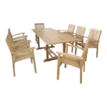 Anderson Teak - Bahama Stackable Sahara 9-Pieces Rectangular Dining Set B - Image 4