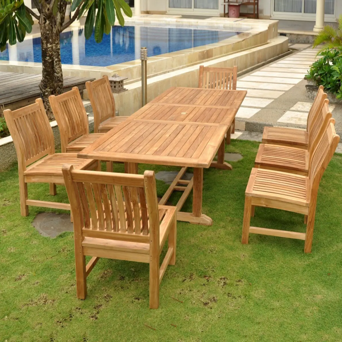 Anderson Teak - Bahama Sahara 9-Pieces 8' Rectangular Dining Set - Image 1