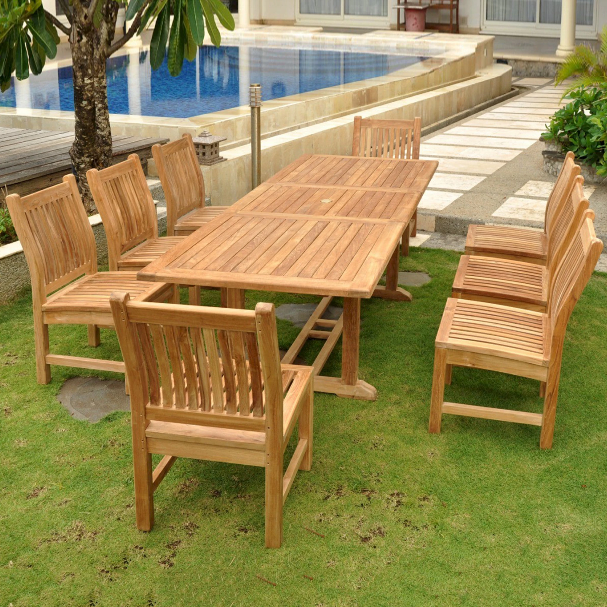 SET-81.1 Anderson Teak - Bahama Sahara 9-Pieces 8' Rectangular Dining Set - Image 1