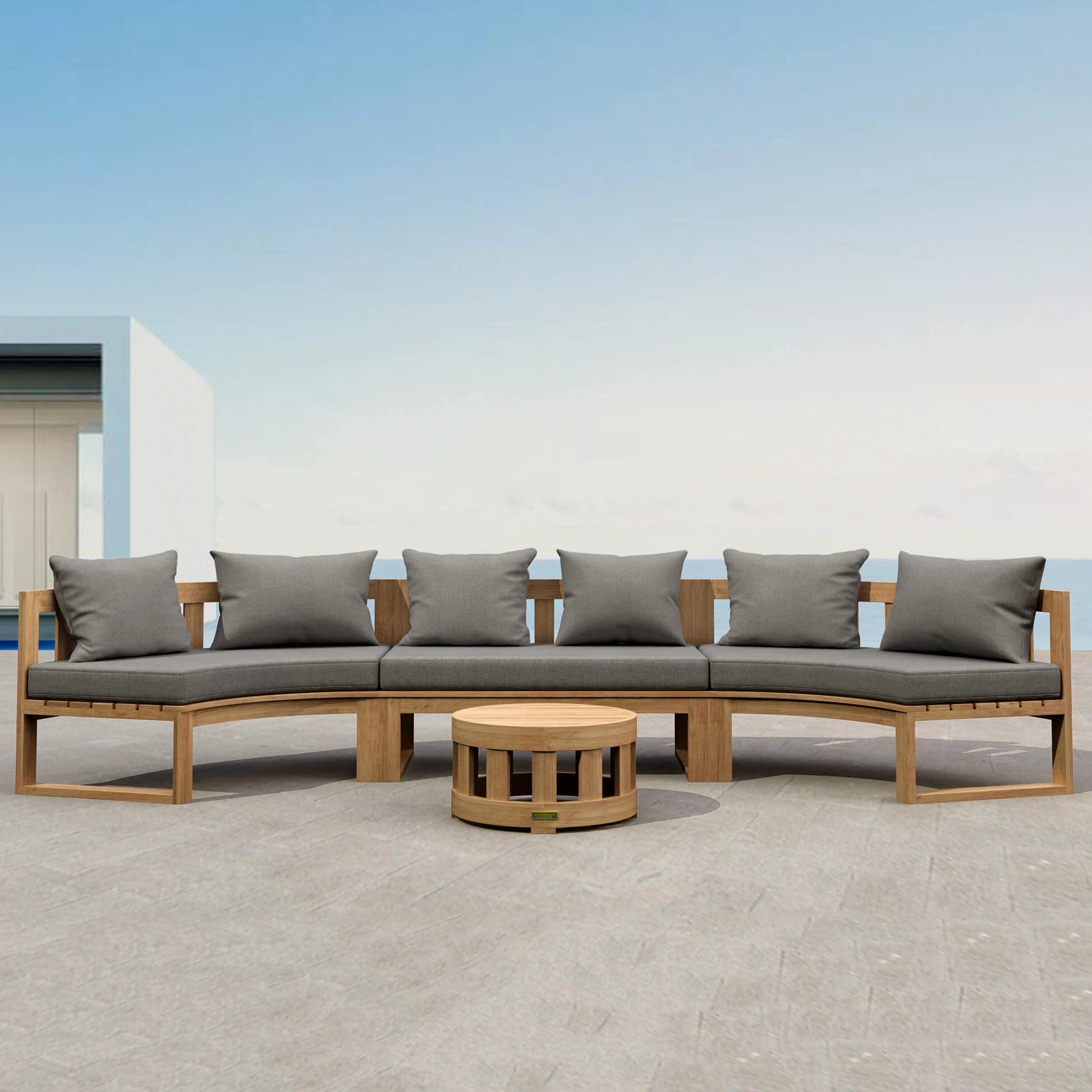 SET-814.Panoramic Anderson Teak - SET-814 Circular Modular Deep Seating Set - Image 1