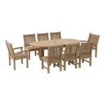 Anderson Teak - Bahama Sahara 9-Pieces 78" Oval Dining Set - Image 2