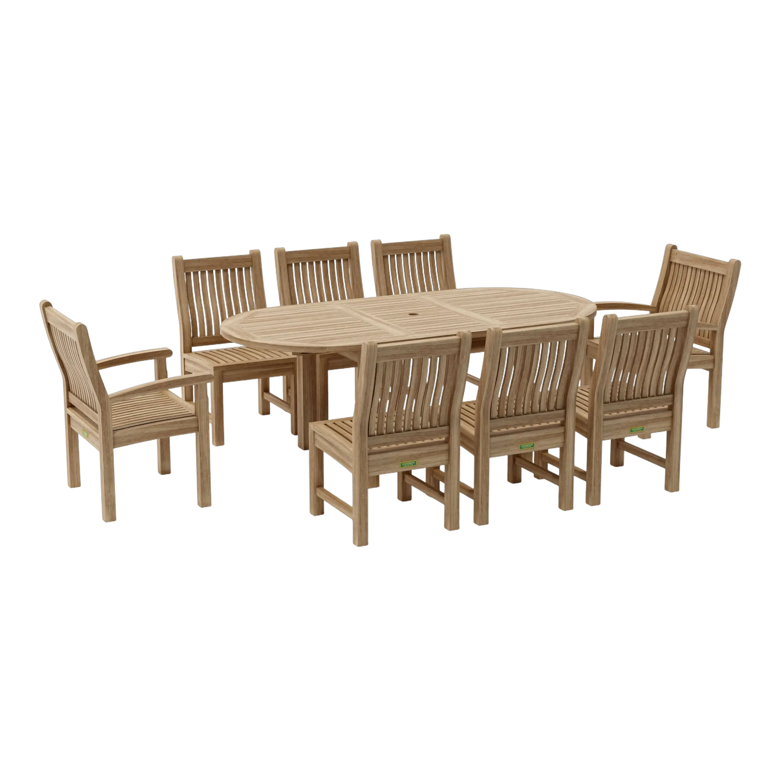 SET-84_white-studio.01 Anderson Teak - Bahama Sahara 9-Pieces 78" Oval Dining Set - Image 2