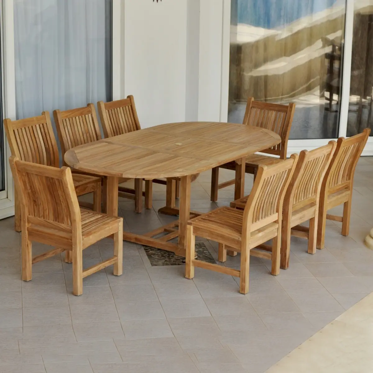 Anderson Teak - Bahama Sahara 9-Pieces 87" Oval Dining Set - Image 3