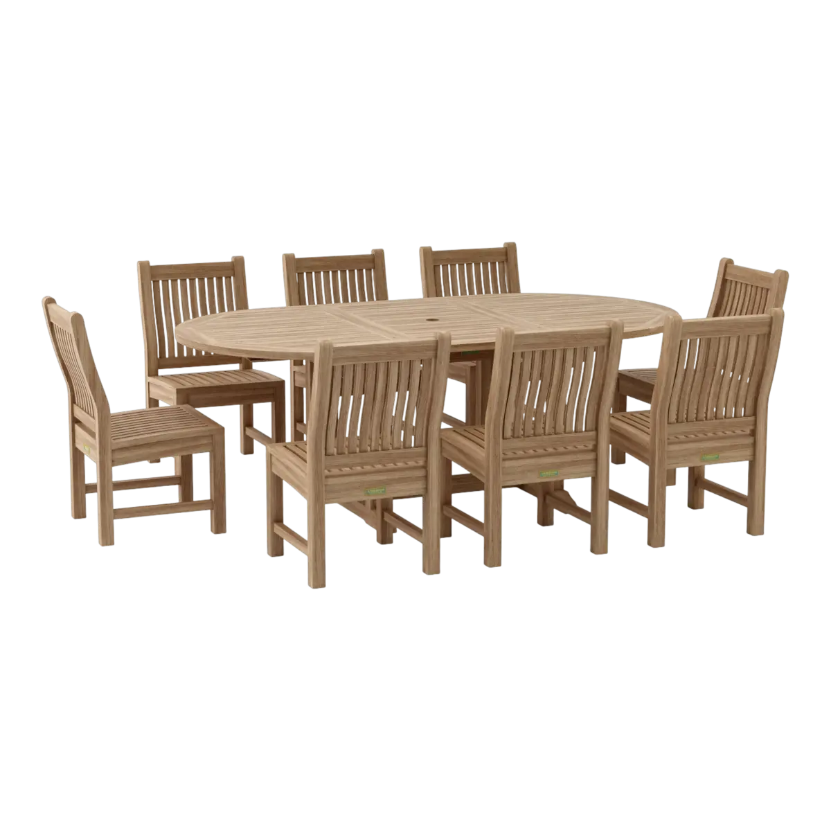 Anderson Teak - Bahama Sahara 9-Pieces 87" Oval Dining Set - Image 2
