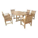 Anderson Teak - Bahama Sahara Armchair 7-Pieces 87" Oval Dining Set - Image 4