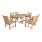 Anderson Teak - Bahama Sahara Armchair 7-Pieces 87" Oval Dining Set - Image 3