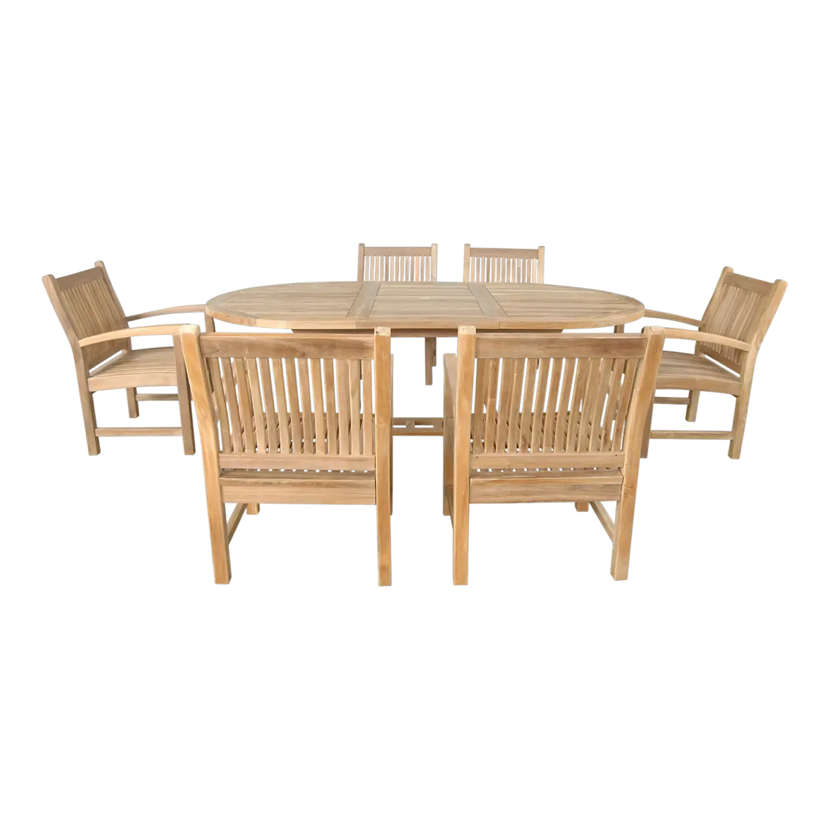 Anderson Teak - Bahama Sahara Armchair 7-Pieces 87" Oval Dining Set - Image 5