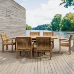 Anderson Teak - Bahama Sahara Armchair 7-Pieces 87" Oval Dining Set