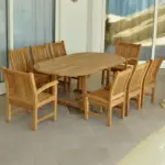 Anderson Teak - Bahama Sahara Side Chair 7-Pieces 87" Oval Dining Set - Image 3