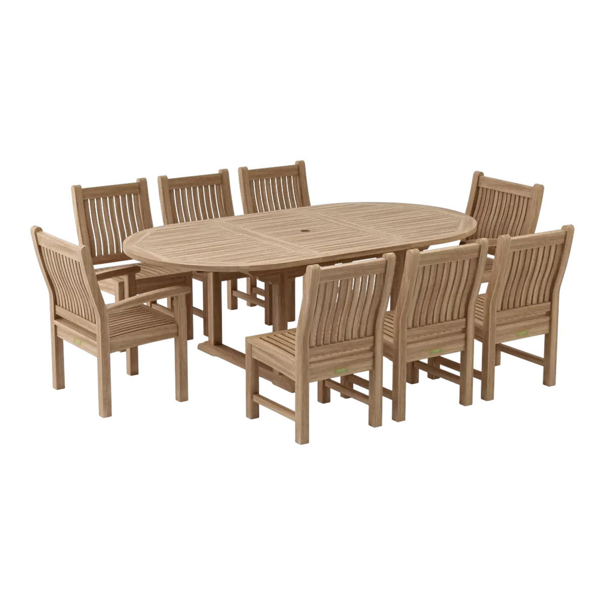 Anderson Teak - Bahama Sahara Side Chair 7-Pieces 87" Oval Dining Set - Image 2