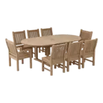 Anderson Teak - Bahama Sahara Side Chair 7-Pieces 87" Oval Dining Set - Image 2