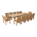 Anderson Teak - Valencia Sahara 13-Pieces Rectangular Dining Set - Image 3