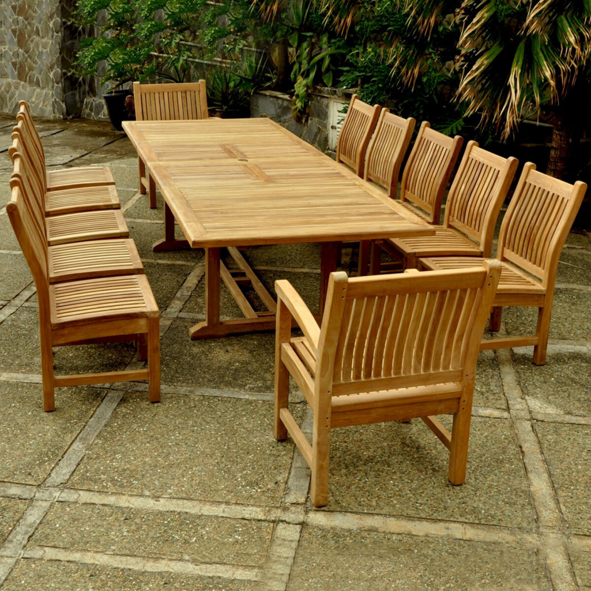 Anderson Teak - Valencia Sahara 13-Pieces Rectangular Dining Set - Image 2