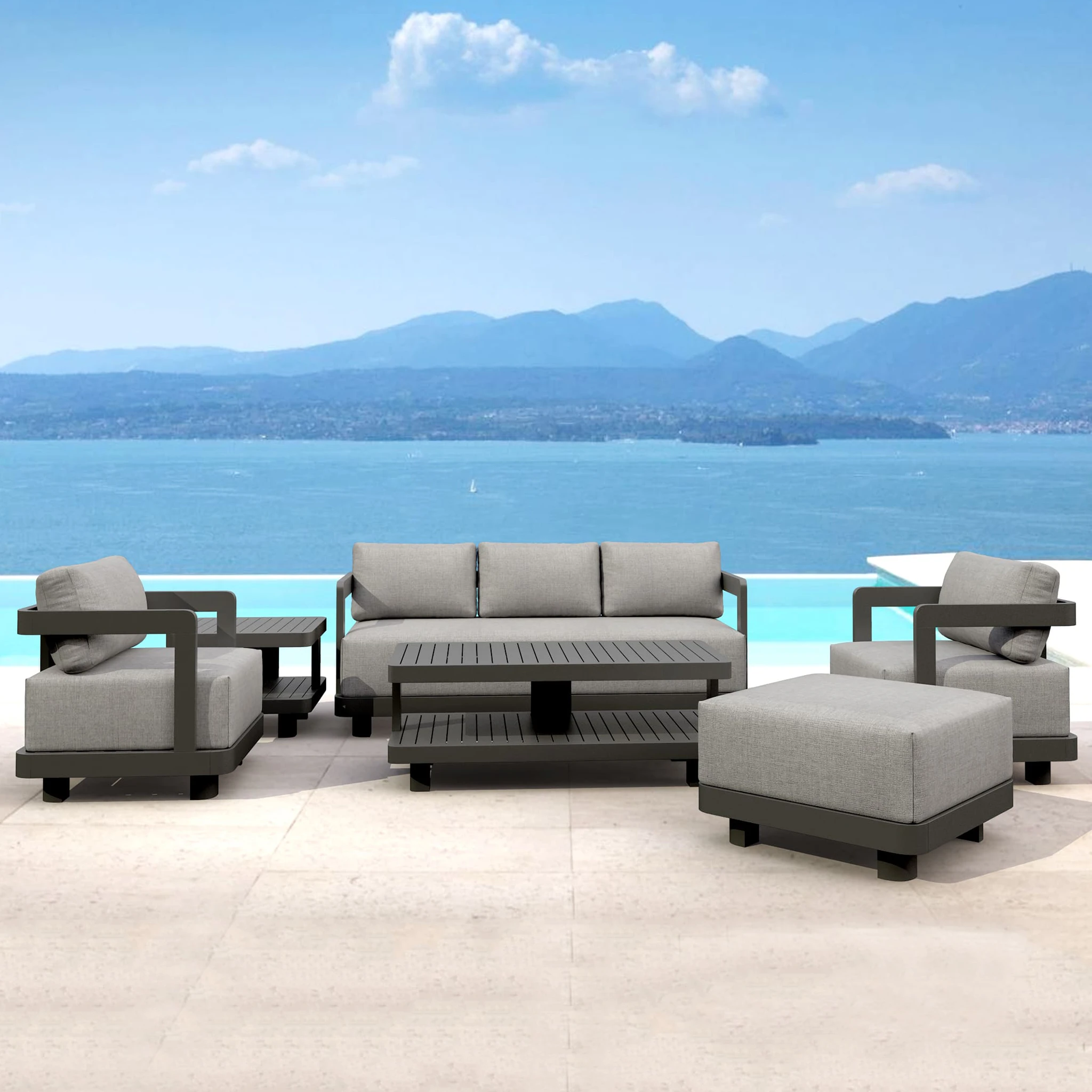SET-901-AL_panoramic_cam01 Anderson Teak - SET-901-AL 6-pc Granada Aluminum Deep Seating - Image 1