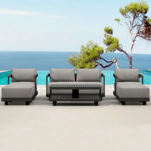 Anderson Teak - SET-902-AL 6-pc Granada Aluminum Deep Seating