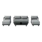 Anderson Teak - SET-902-AL 6-pc Granada Aluminum Deep Seating - Image 2