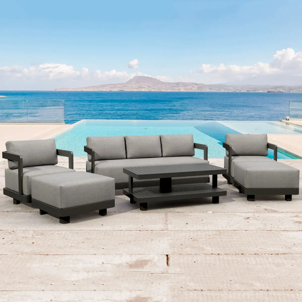 Anderson Teak - SET-903-AL 6-pc Granada Aluminum Deep Seating - Image 1