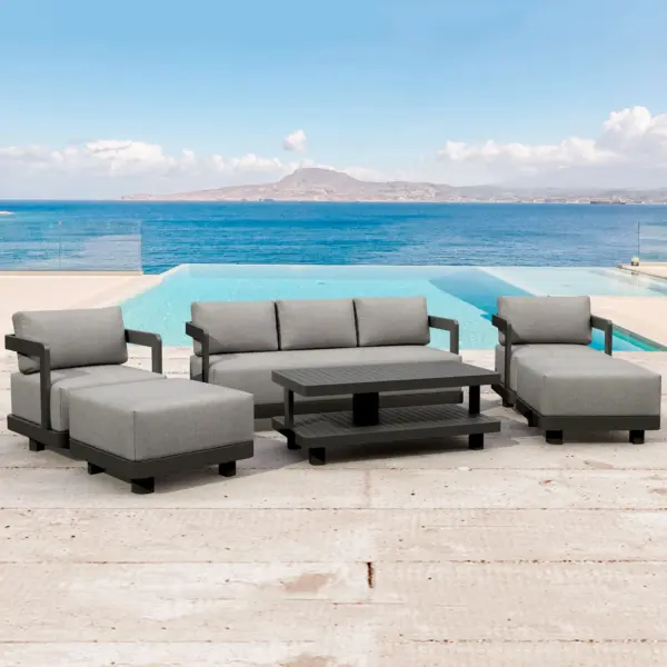 Anderson Teak - SET-903-AL 6-pc Granada Aluminum Deep Seating