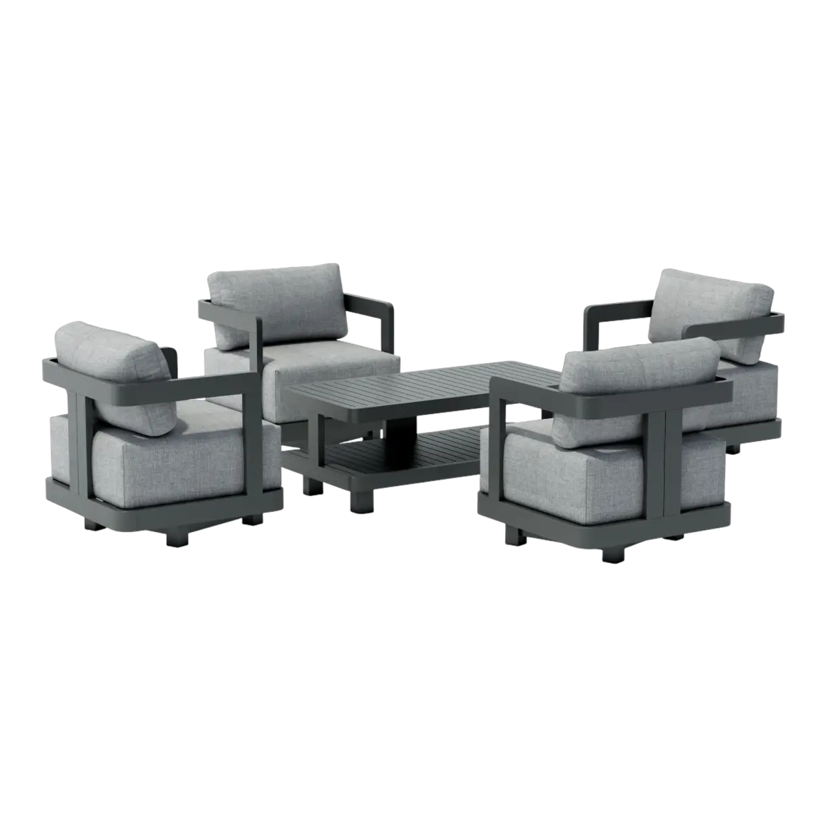 Anderson Teak - SET-904-AL 5-pc Granada Aluminum Deep Seating - Image 3